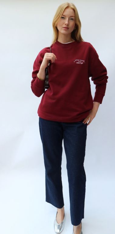 Finlay Embroidered Sweatshirt - Burgundy
