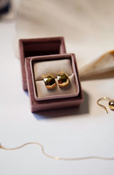 Gold Geometric Small Hoops