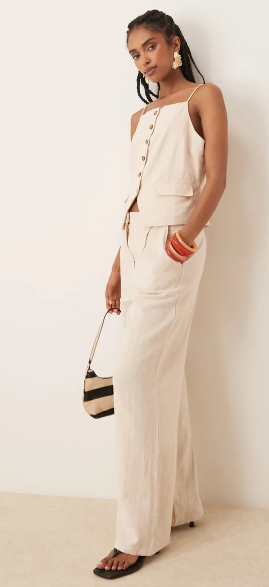 Meg High Waisted Tailored Wide Leg Trouser
